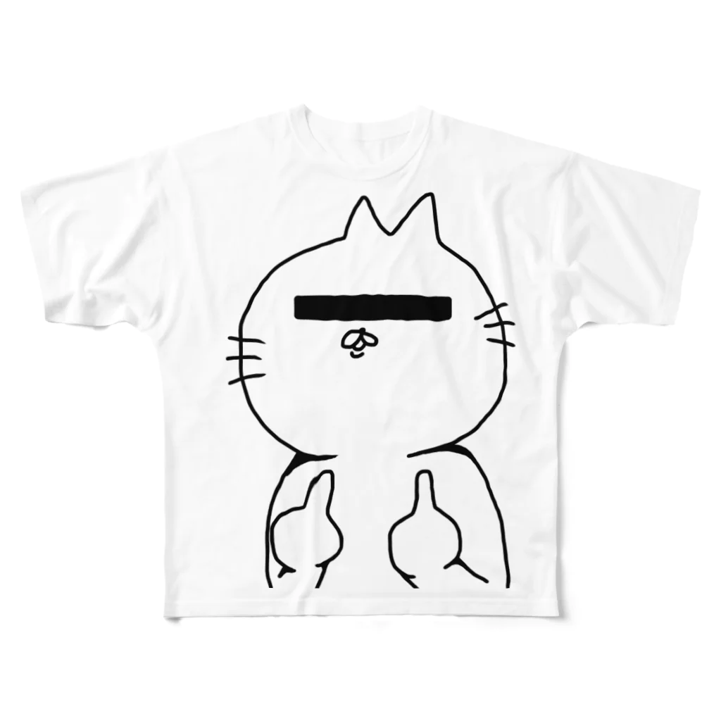 air_sの目線にゃんこ フルグラフィックTシャツ