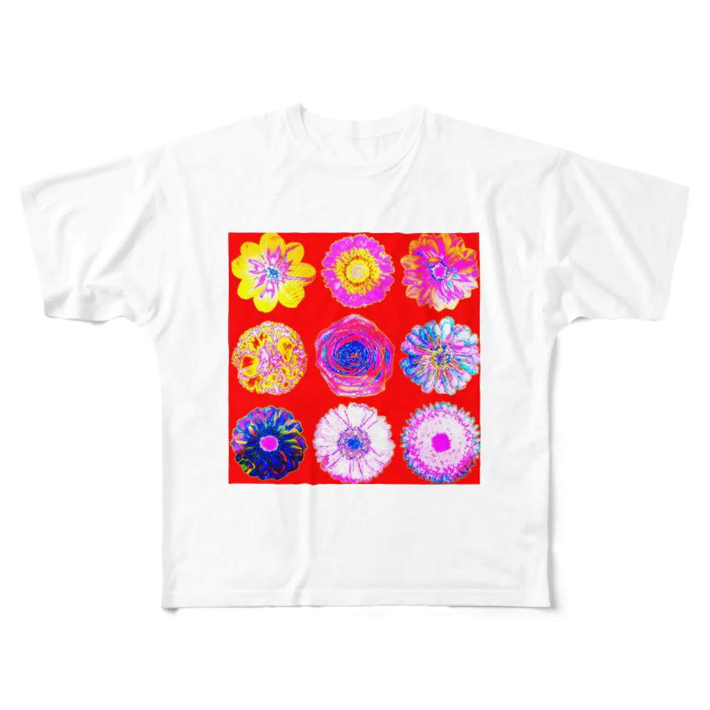 A'S WORLDのFLOWERS フルグラフィックTシャツ