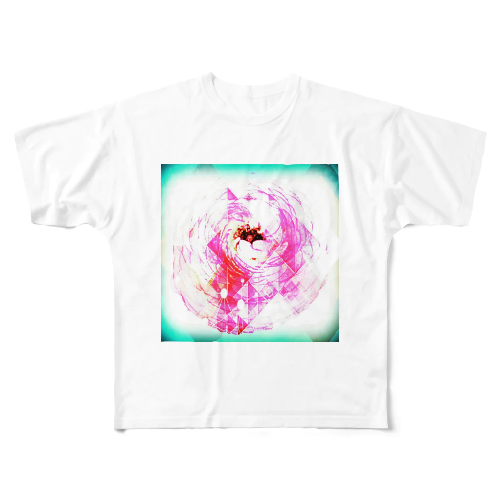 A'S WORLDのPINK×greenFLOWER All-Over Print T-Shirt