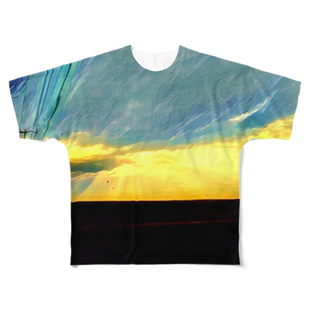 Razro@ship3の牧草畑の風景 All-Over Print T-Shirt