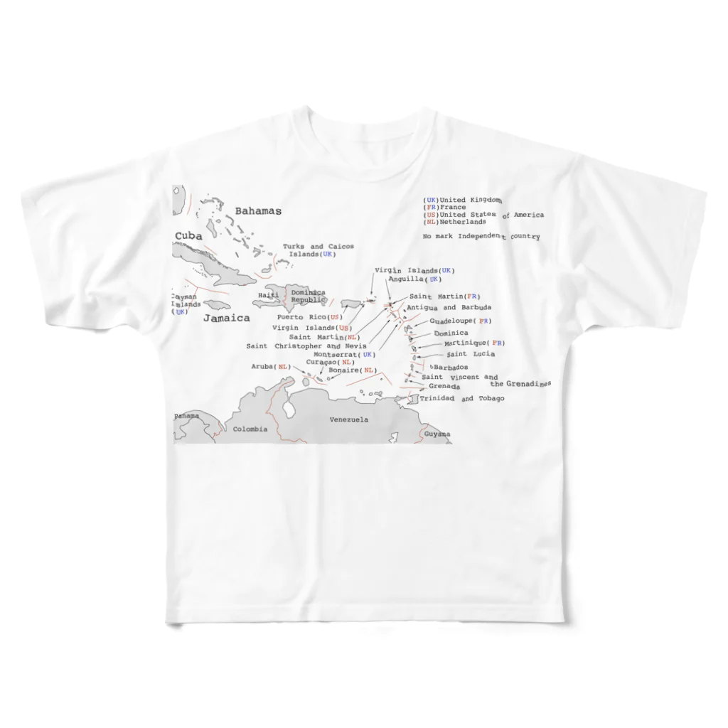 solid6629のカリブMAP フルグラフィックTシャツ フルグラフィックTシャツ