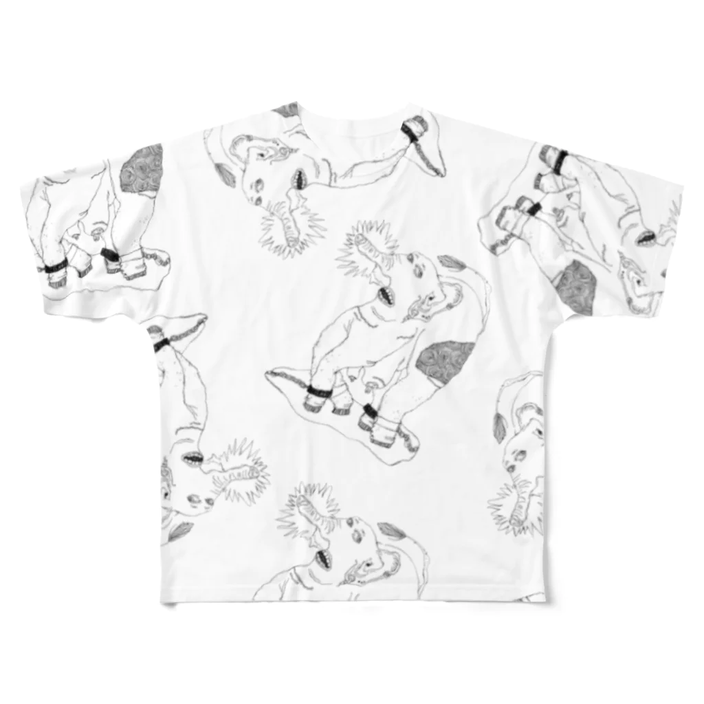 イチハシコのたくさんいるゾウ All-Over Print T-Shirt