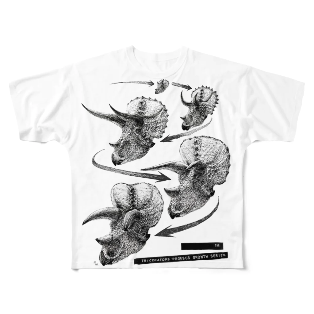 segasworksのTriceratops prorsus growth series フルグラフィックTシャツ