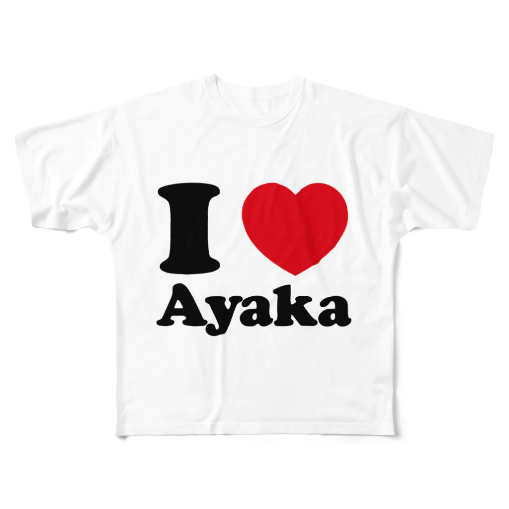 waveflowerのI Love Ayaka フルグラフィックTシャツ