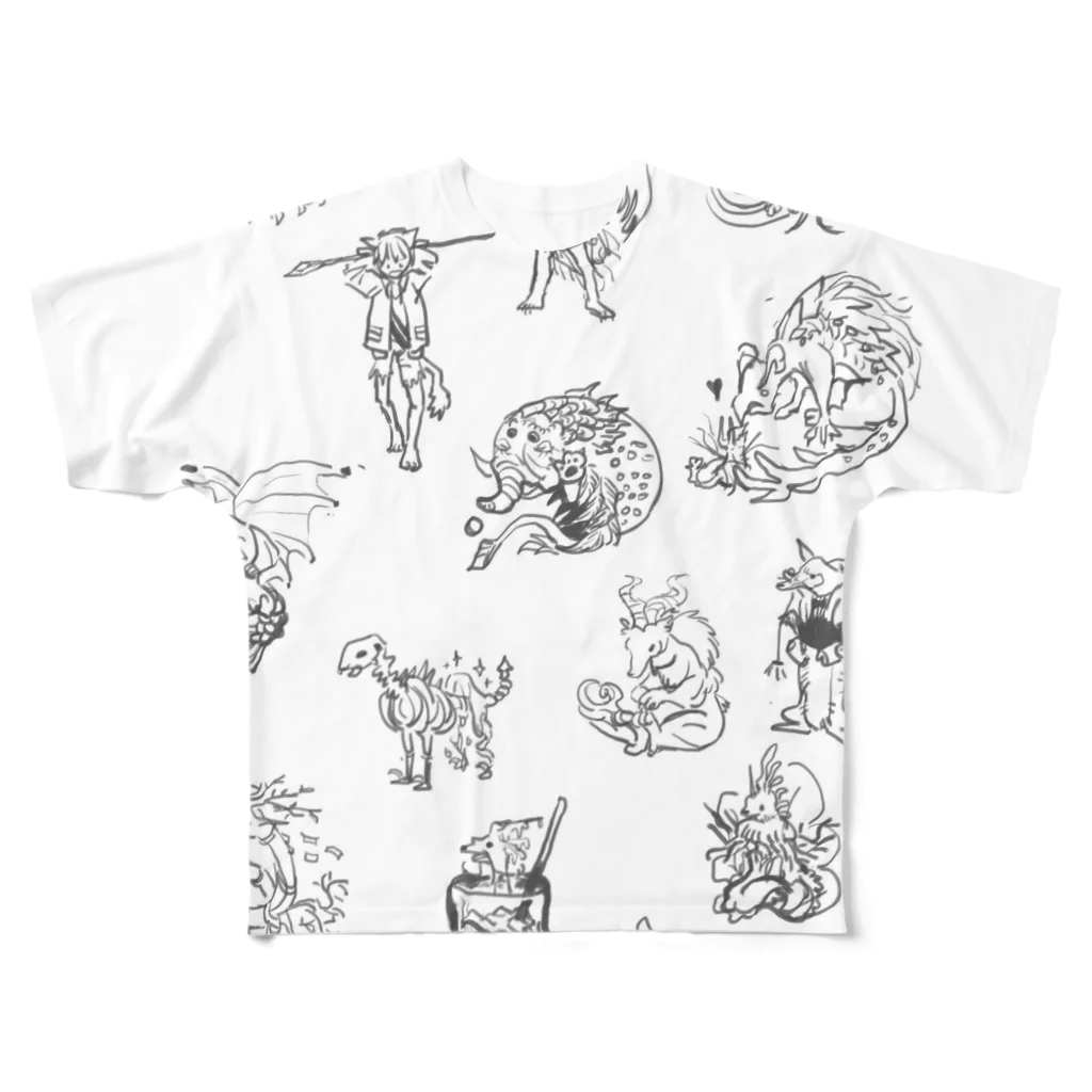 hitoureiのふしぎな幻獣コレクション All-Over Print T-Shirt