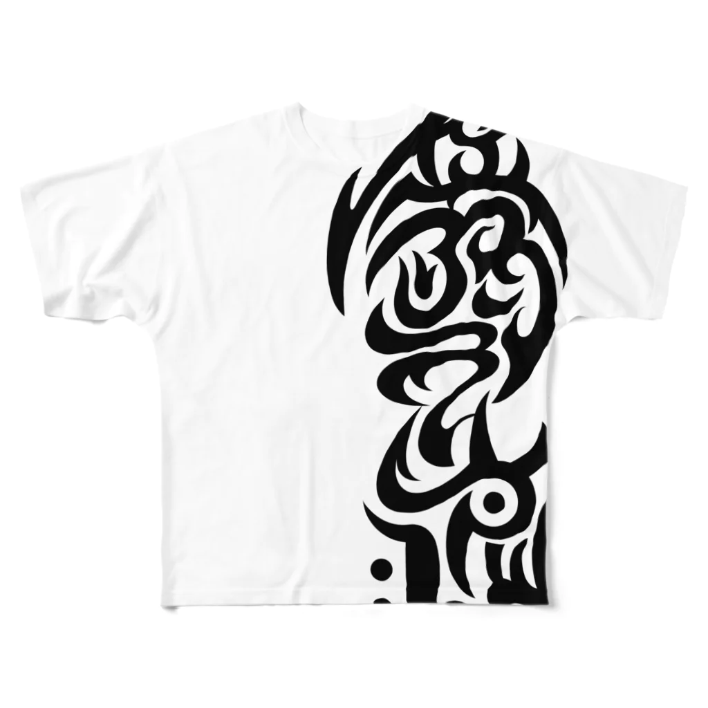 虚弱ラリアットの虚弱ラリアット トライバルロゴ All-Over Print T-Shirt