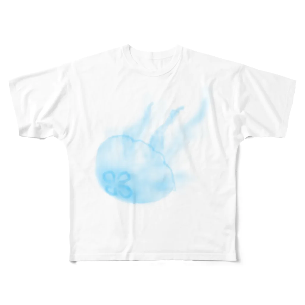 水飼 瓶魚のミズクラゲ-001 フルグラフィックTシャツ