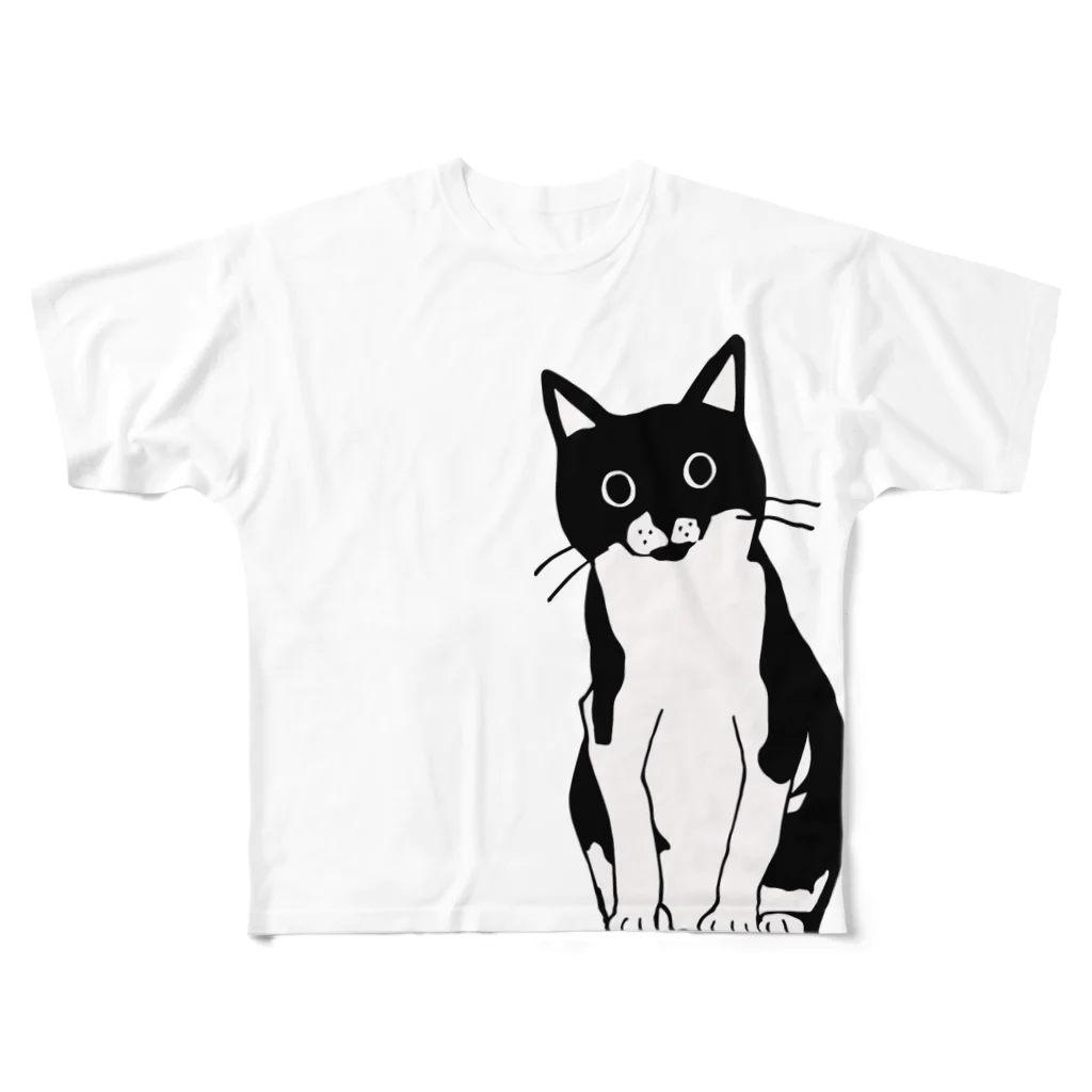 CUROGNACの100nyans031.moanacat(mono） フルグラフィックTシャツ