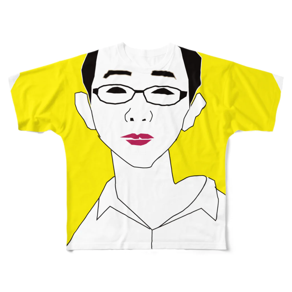 ジャンプ力に定評のある前田の月に住むイケハヤ All-Over Print T-Shirt