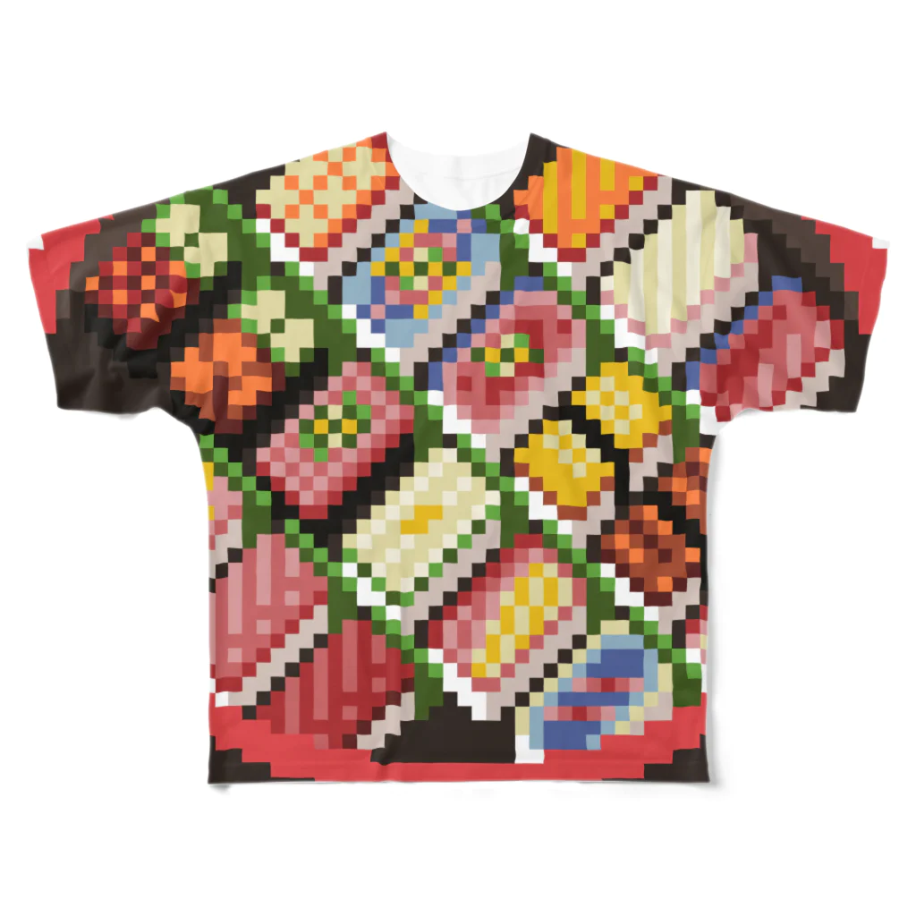 大大大津の寿司のドット絵 フルグラフィックTシャツ