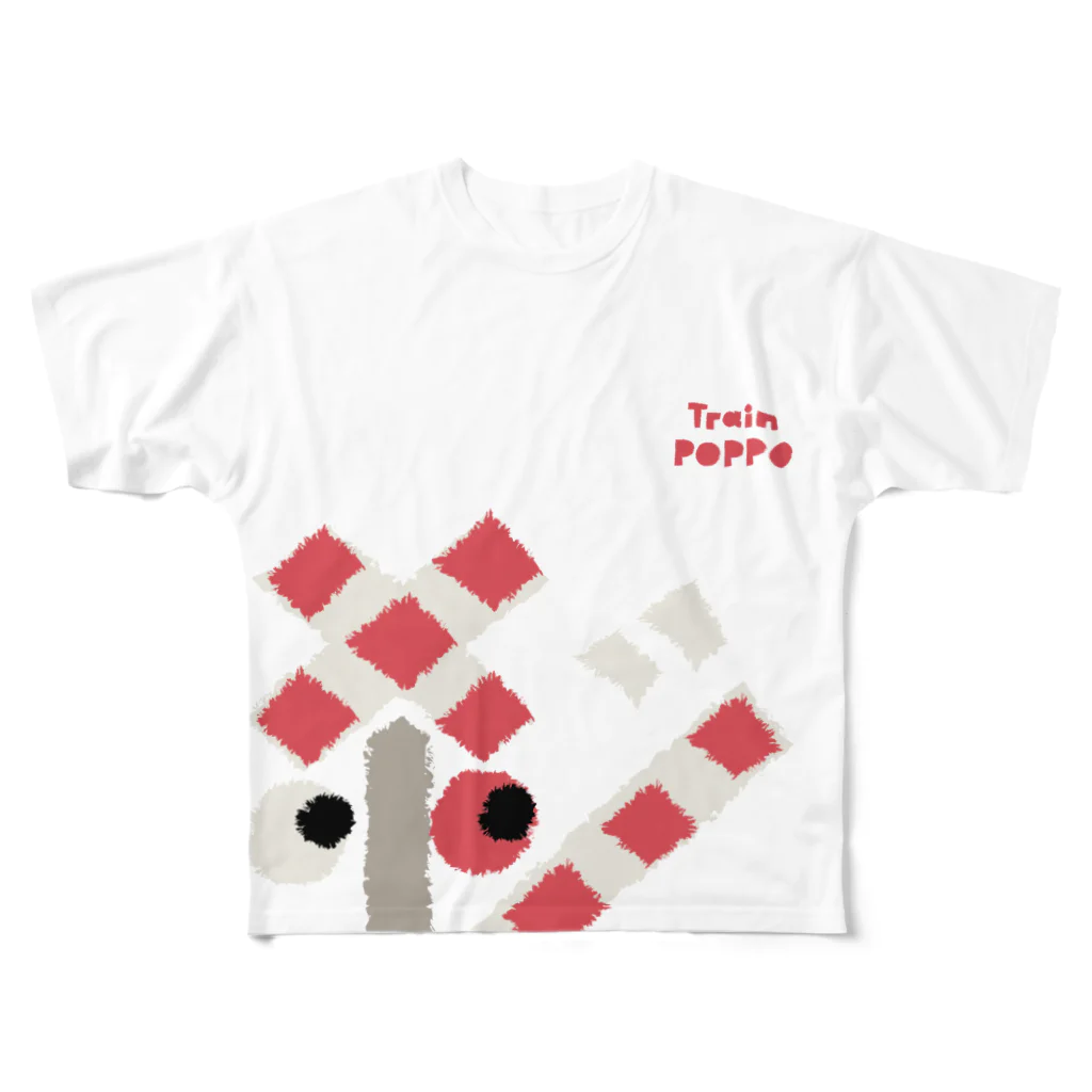 つぼいたけしのRAILROAD CROSSING All-Over Print T-Shirt