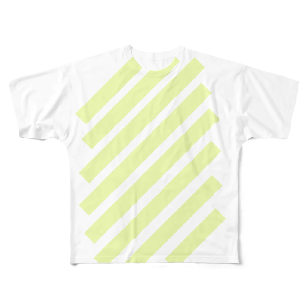 viofranme.のsuzuri_fullgraphicT-template-XL_slash_lime_yellow_pale All-Over Print T-Shirt