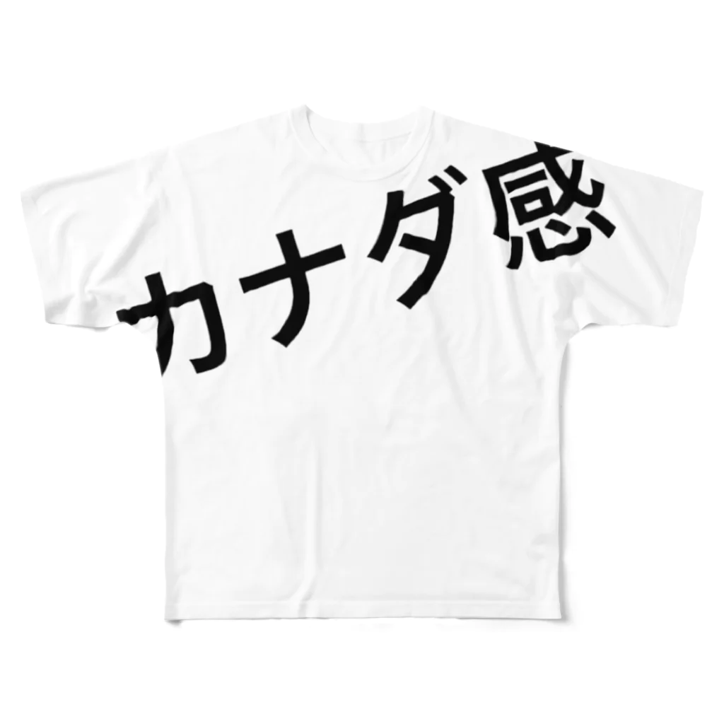 オンガクスグッズショップの( カナダ行きたい ) 🇨🇦 Ongakus font goods フルグラフィックTシャツ