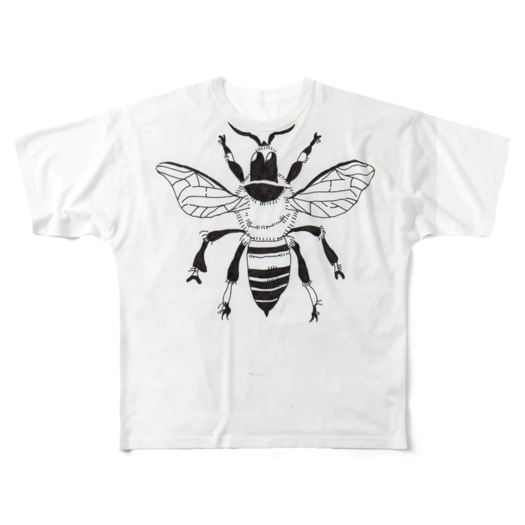 虫ですのハチのやつ フルグラフィックTシャツ