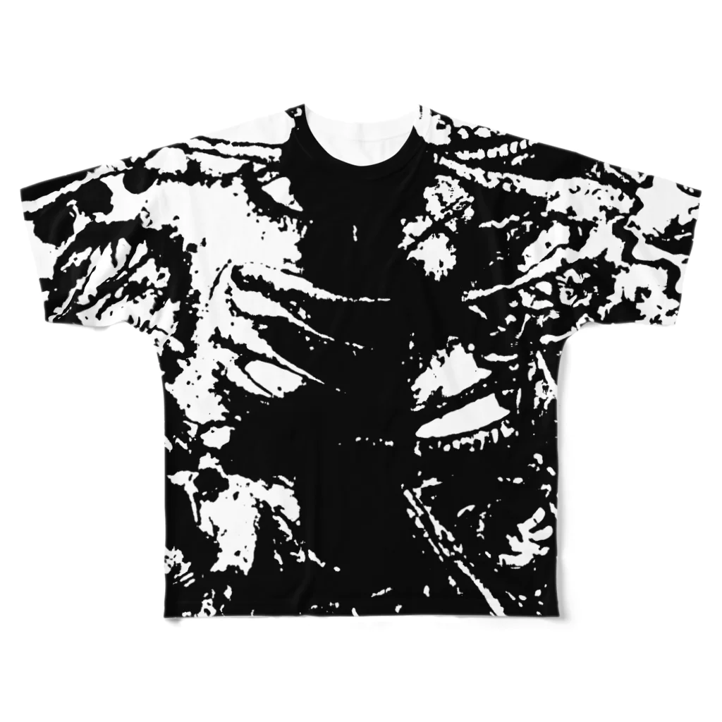 yosixworksのグランド・オベリスク(モノクロ) フルグラフィックTシャツ