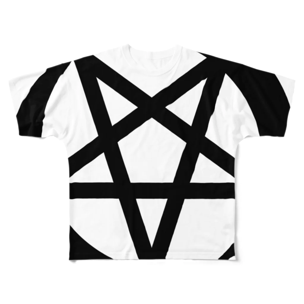 SatanicnのDevil star フルグラフィックTシャツ