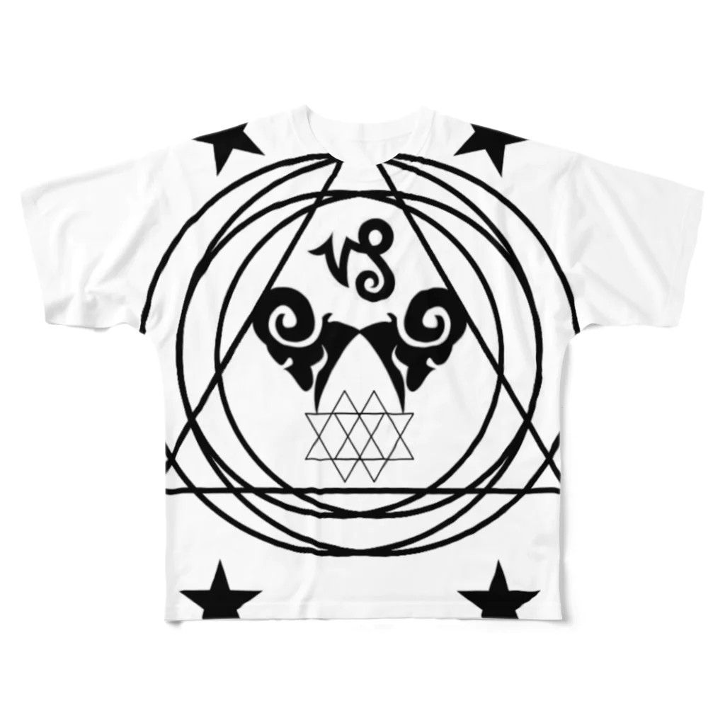 Satanicnの山羊座 Capricorn フルグラフィックTシャツ