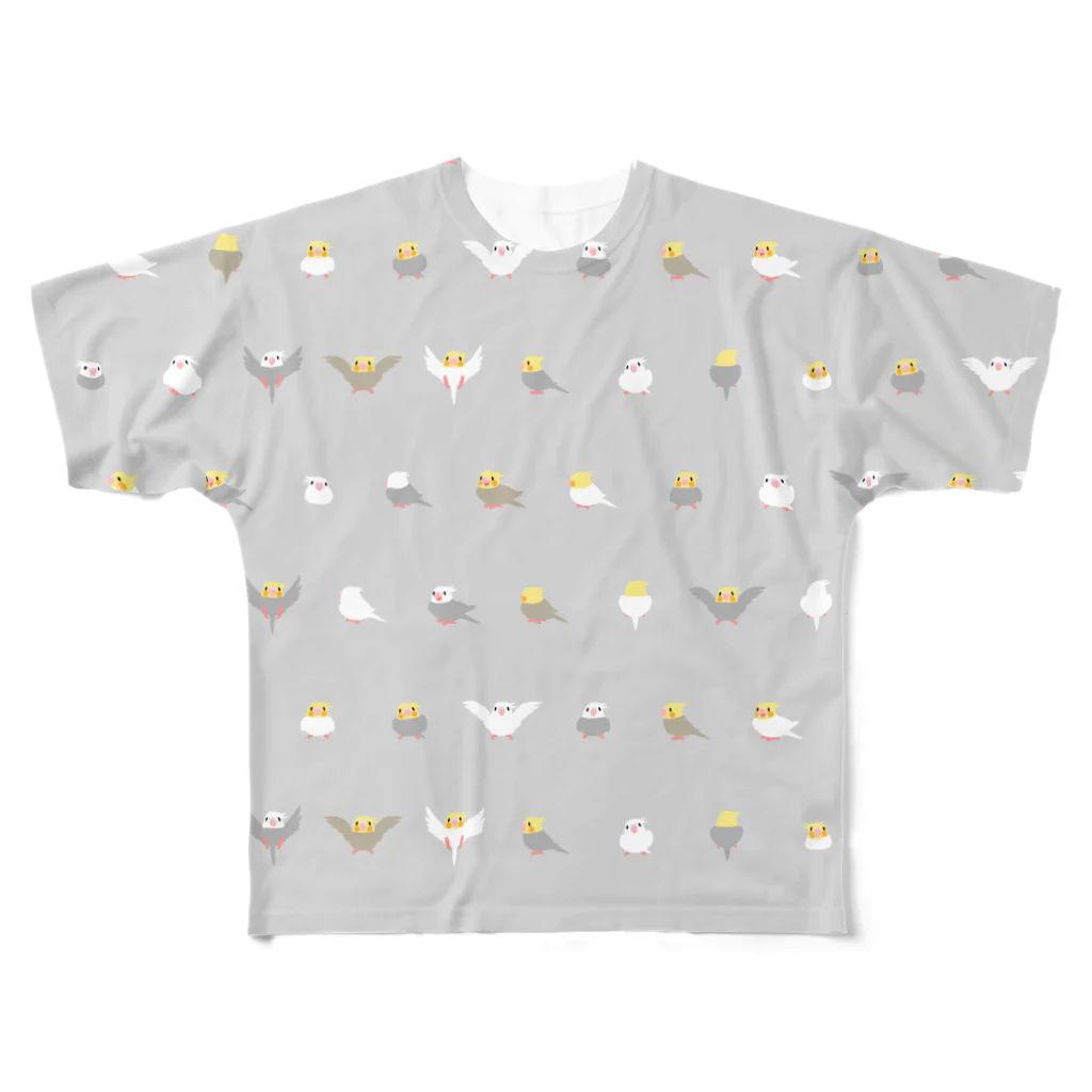 まめるりはことりのちみまめオカメインコちゃん【まめるりはことり】 All-Over Print T-Shirt