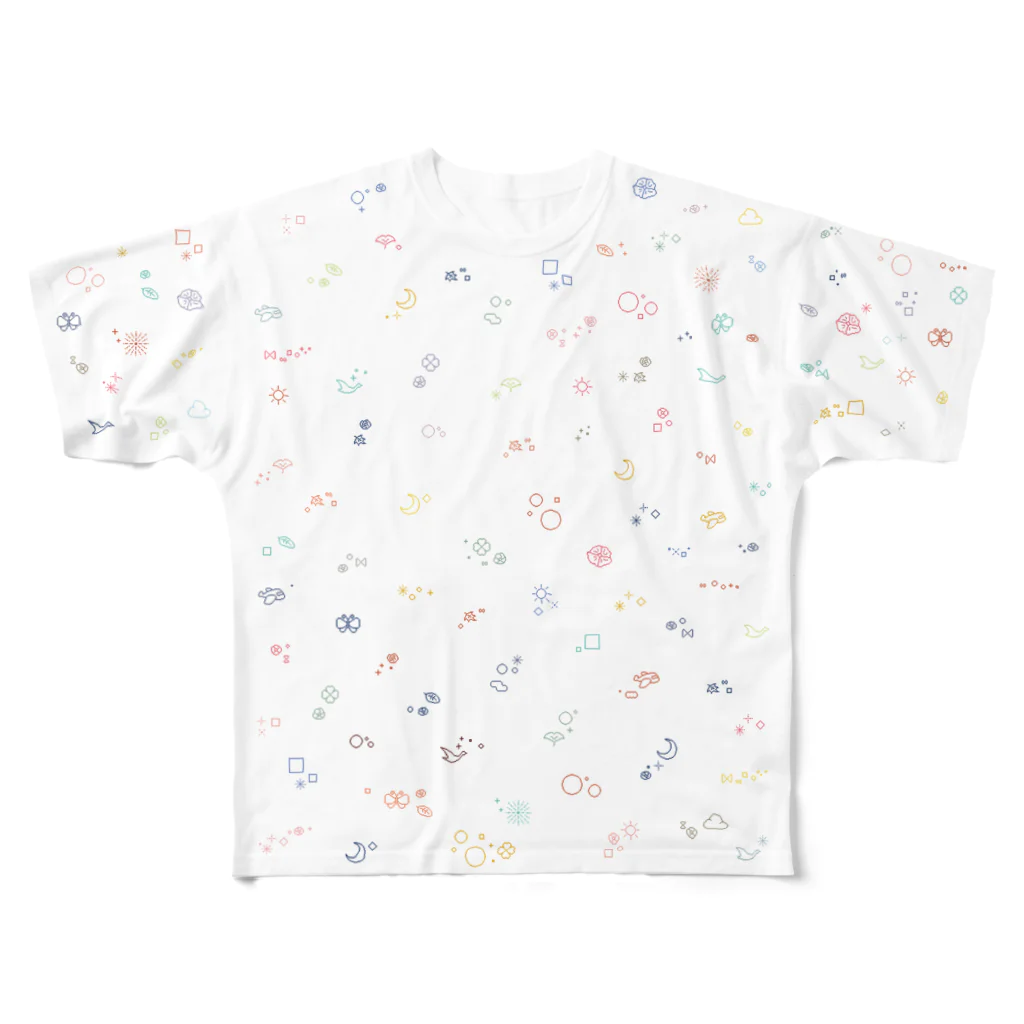 ドットデザインのパジャドットの細かいドット絵Tシャツ All-Over Print T-Shirt