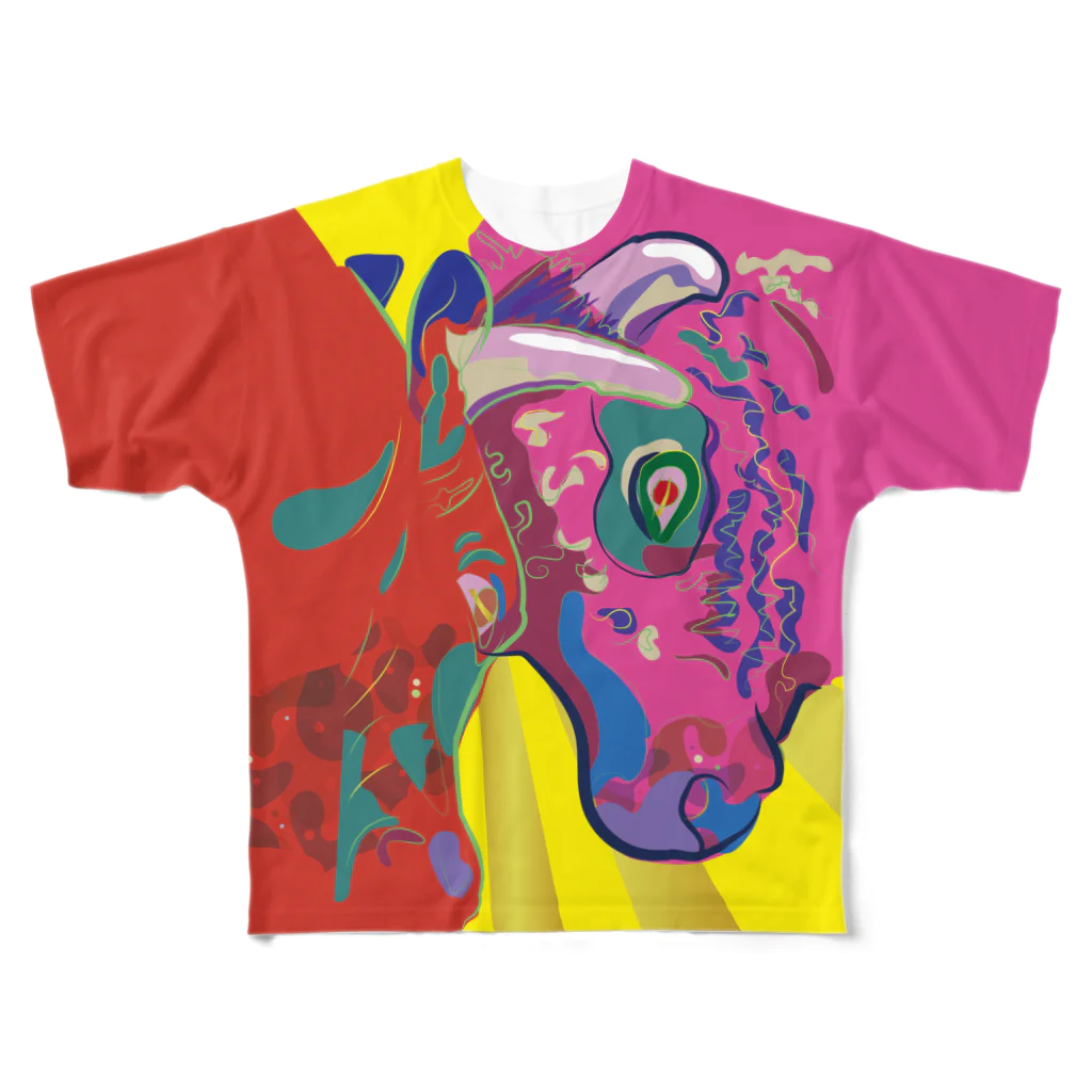 3eyesのZODIAC ox（丑） All-Over Print T-Shirt