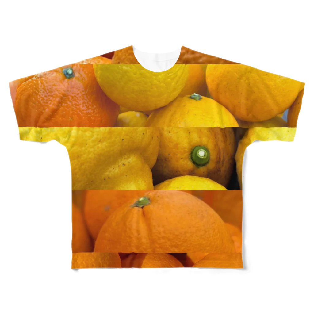 ﾆｼｷｵﾘ🍋Collectionの柑橘ボーダー All-Over Print T-Shirt