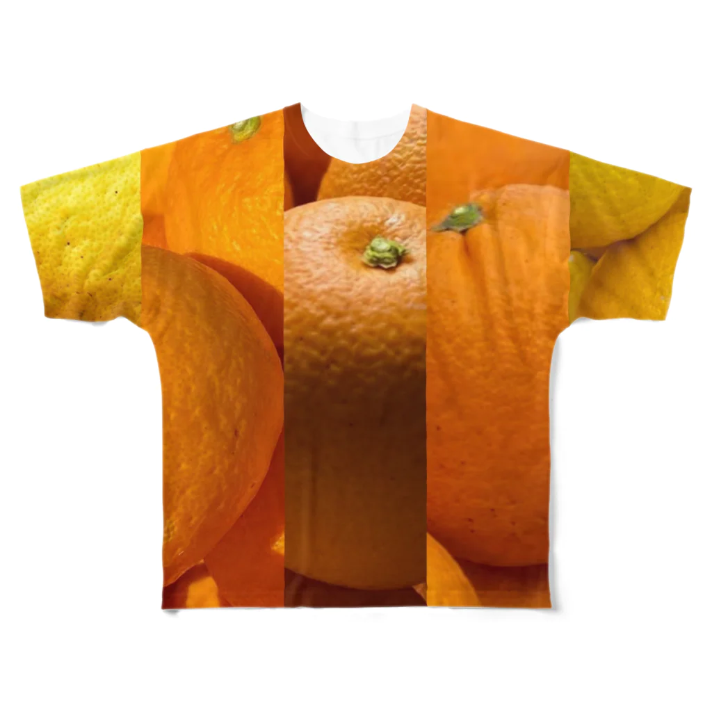 ﾆｼｷｵﾘ🍋Collectionのシトラス柄縦2 フルグラフィックTシャツ