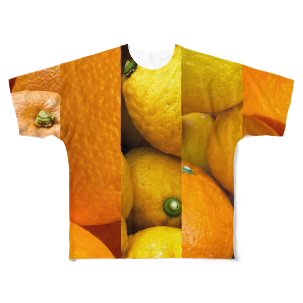 ﾆｼｷｵﾘ🍋Collectionのシトラス柄縦3 フルグラフィックTシャツ