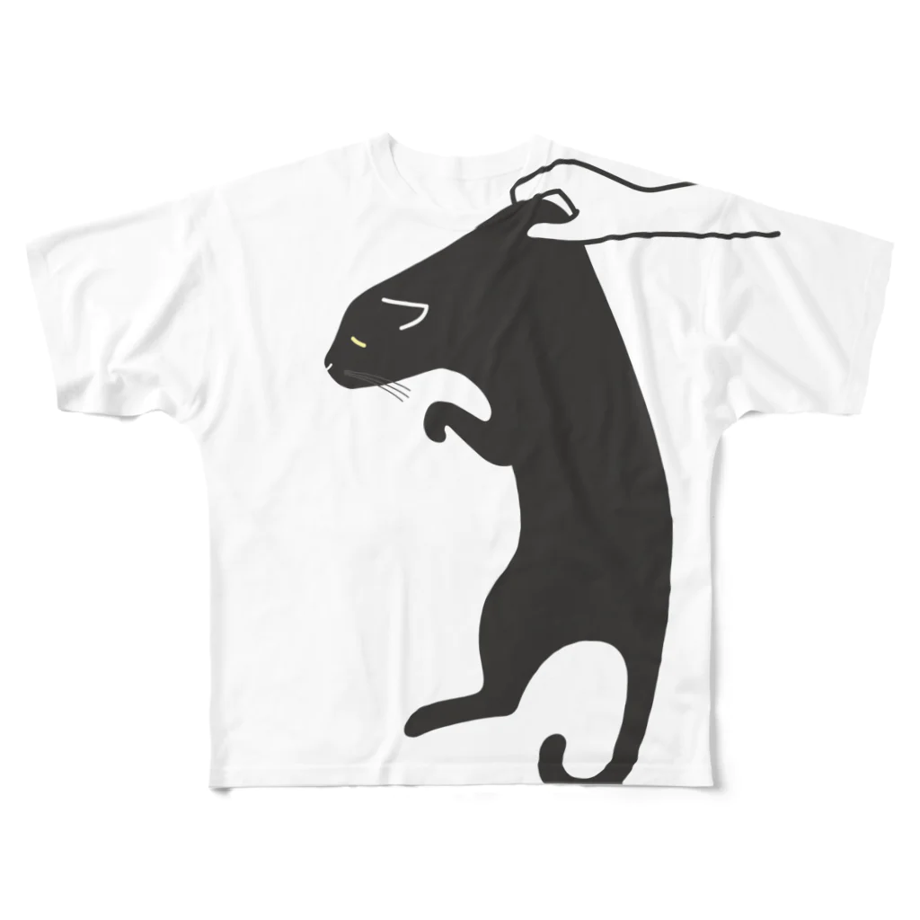 MOCHIYAのつまみだされねこ フルグラフィックTシャツ