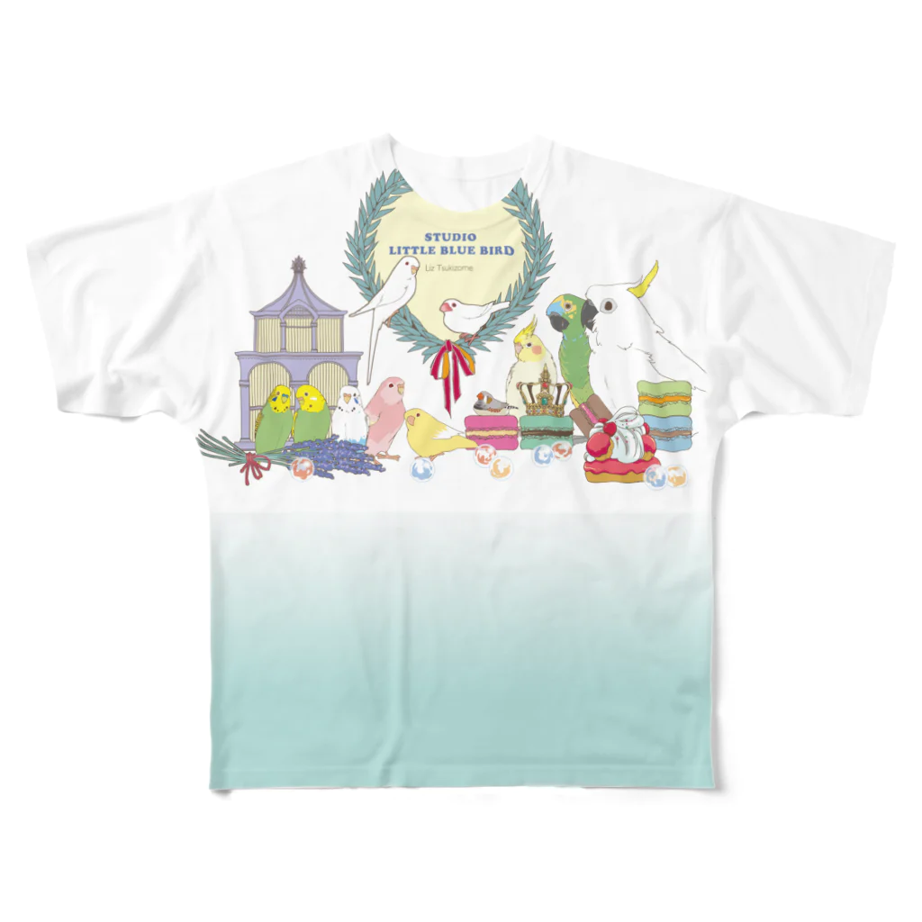 リズさんち🦜👶✨のドレス鳥さんフルグラT フルグラフィックTシャツ