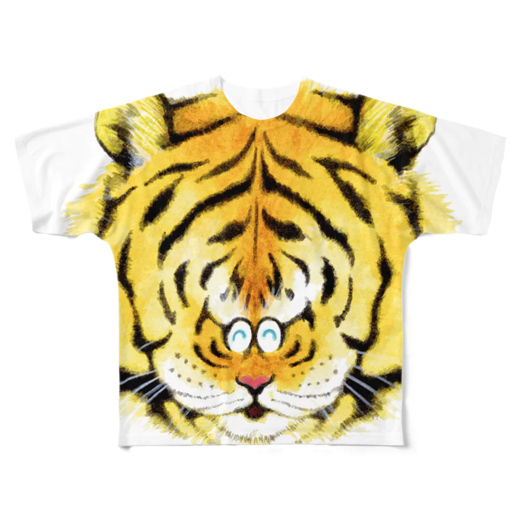 SHOP味み suzuri店の虎 フルグラフィックTシャツ