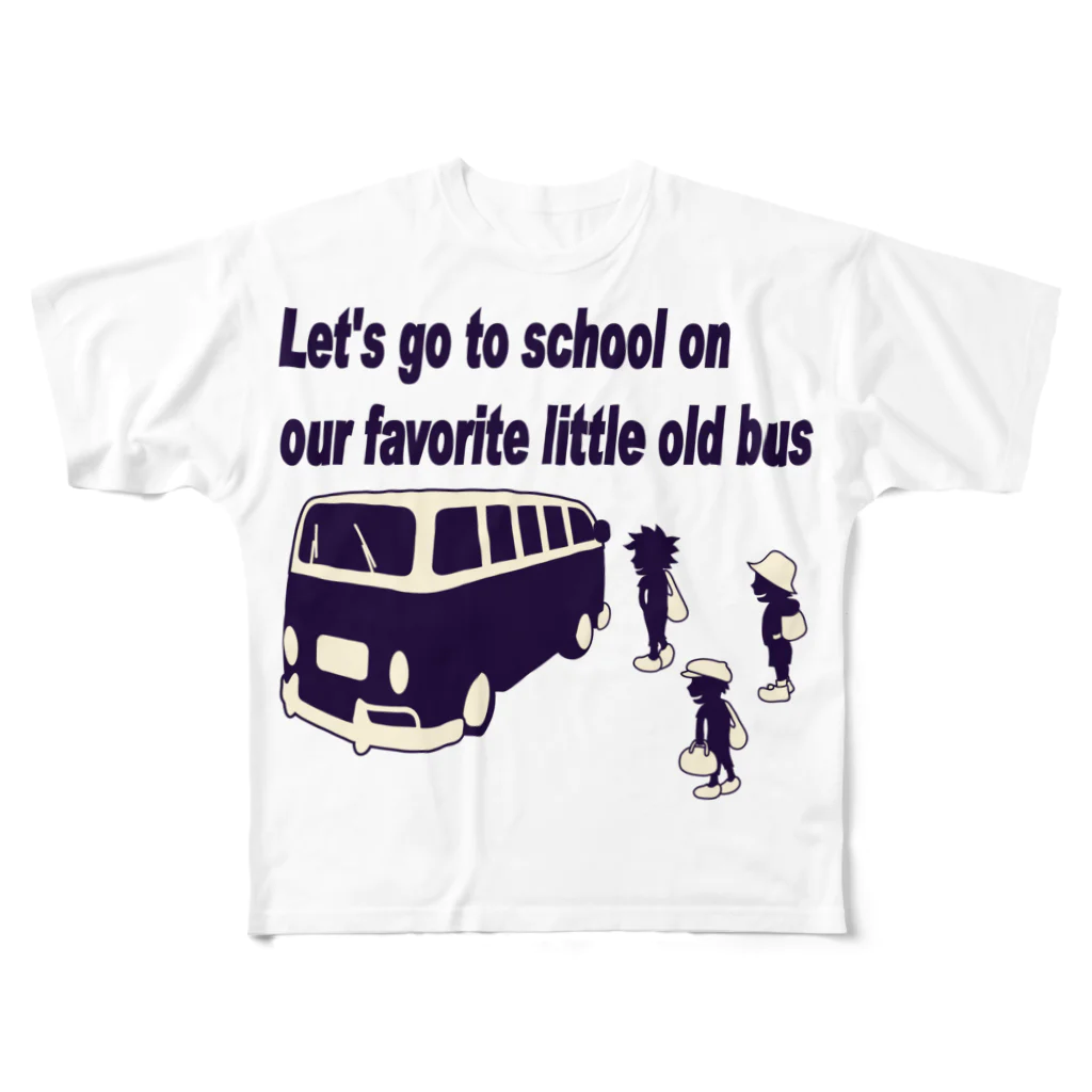 キッズモード某のスクールバスと少年たち All-Over Print T-Shirt