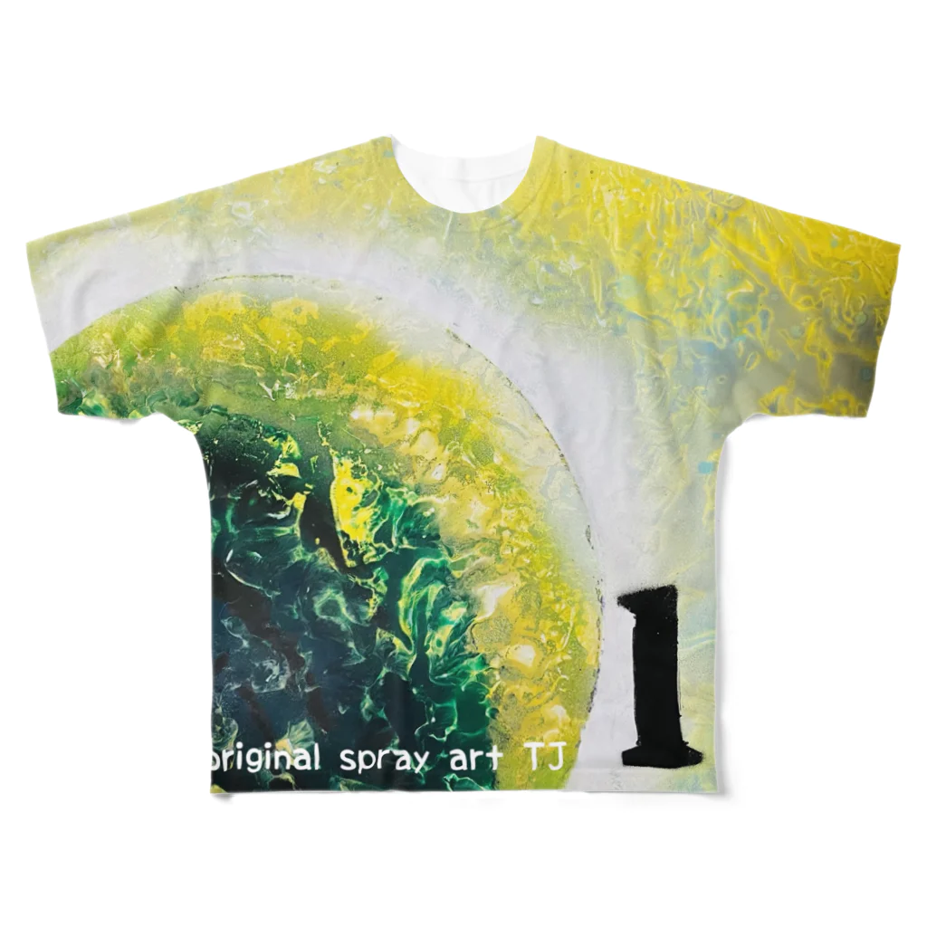 小さな宇宙工房おっちーの【NO.16 anti-aging 〜original spray art〜】 All-Over Print T-Shirt