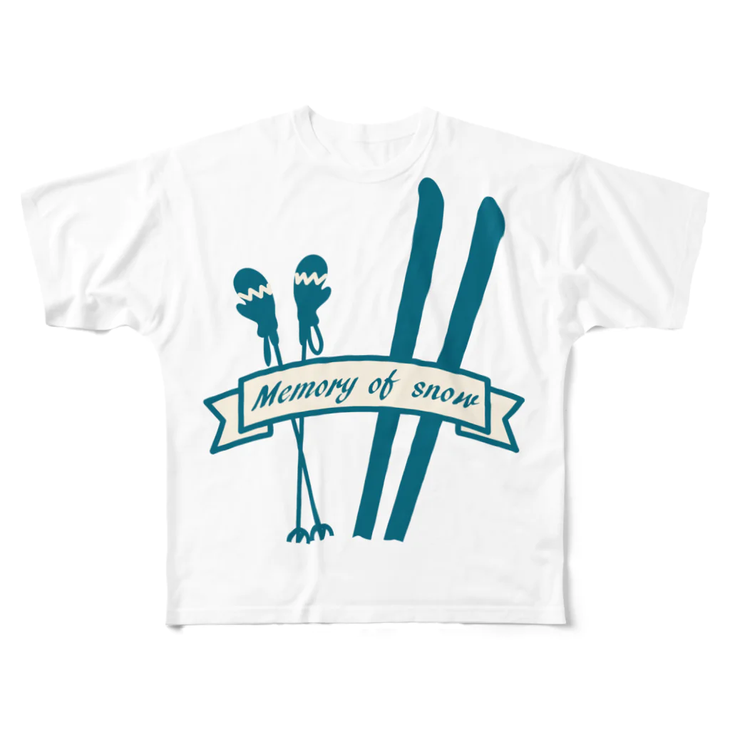 キッズモード某のレトロ スキー ロゴ シルエット All-Over Print T-Shirt