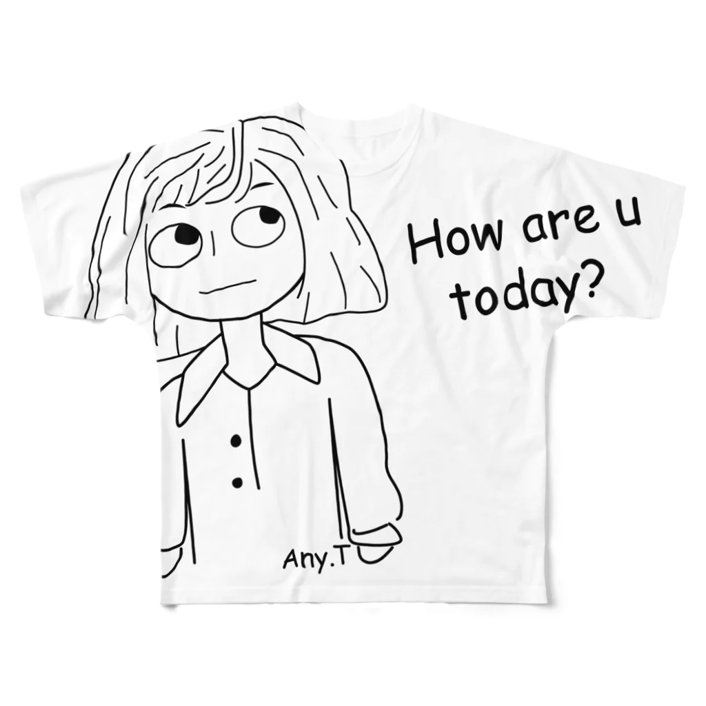 松や SUZURI店のGIRL All-Over Print T-Shirt