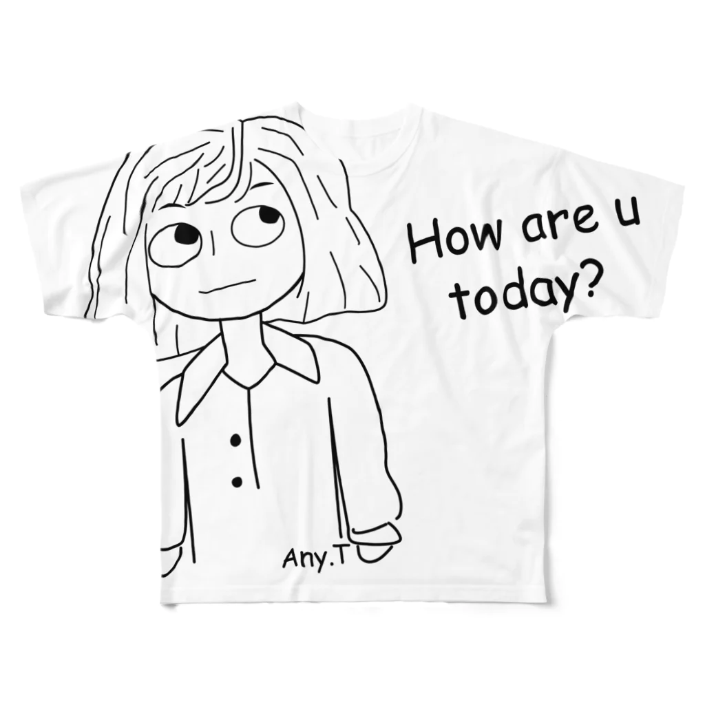 松や SUZURI店のGIRL フルグラフィックTシャツ