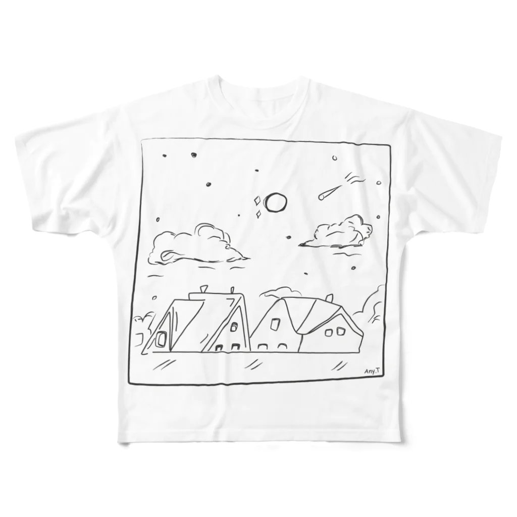 松や SUZURI店のStarry night フルグラフィックTシャツ