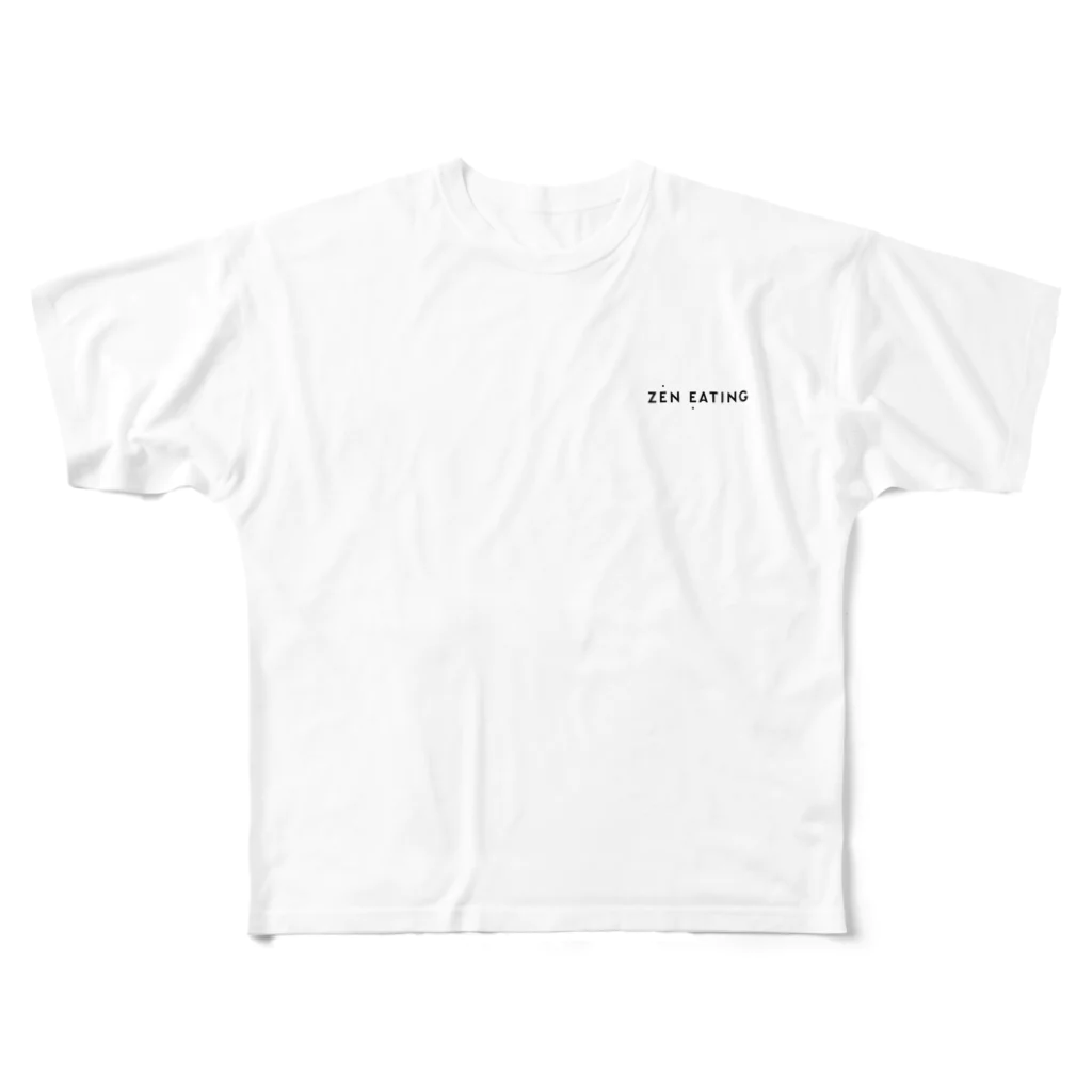 ZenEatingのドット黒 フルグラフィックTシャツ