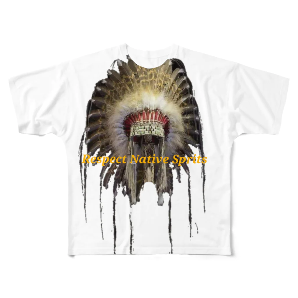 Blessing From The SunのRespect Native Sprits All-Over Print T-Shirt