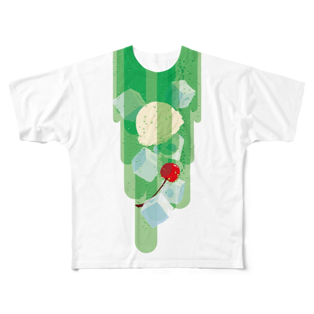 日下田のフォーリングクリームソーダ All-Over Print T-Shirt