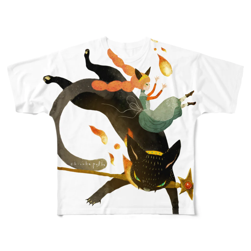 chirukapolkaの炎の魔法 All-Over Print T-Shirt