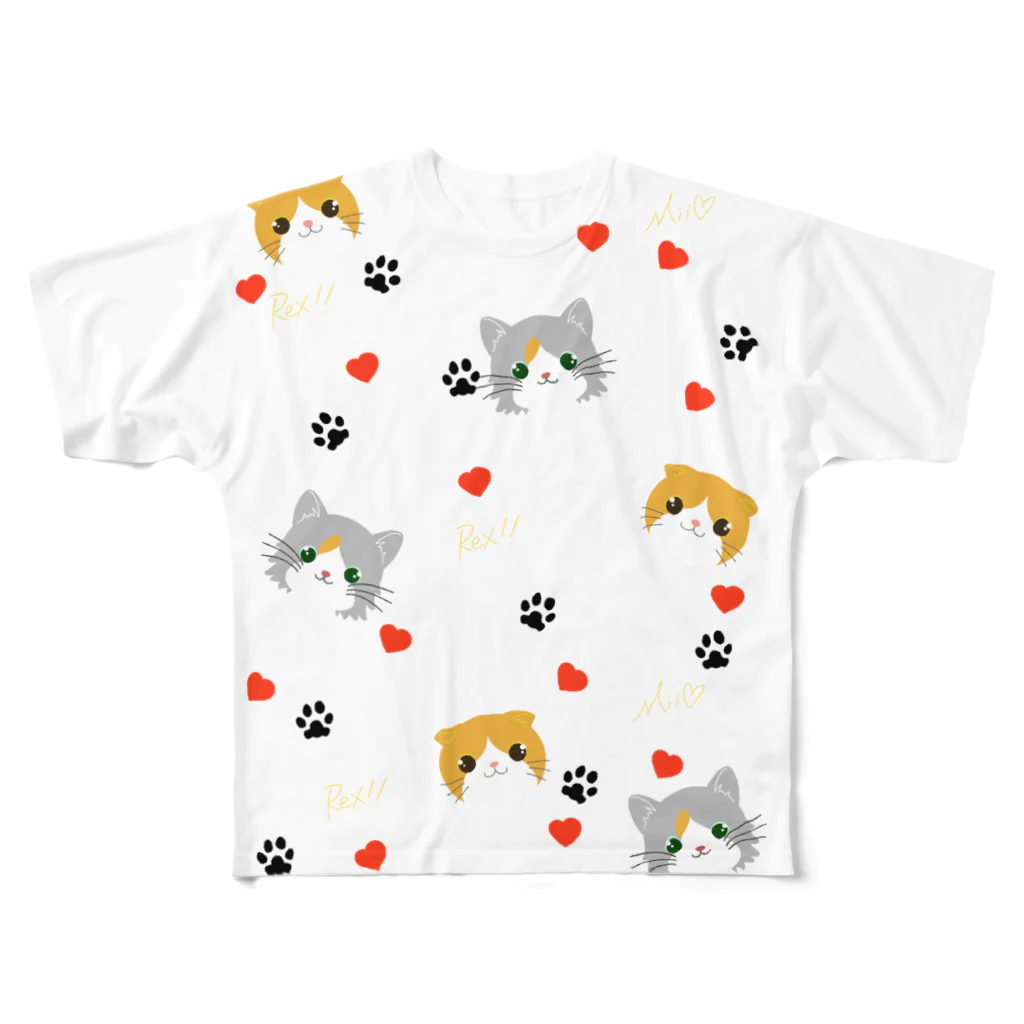 ねこの家のMIi&Rex All-Over Print T-Shirt