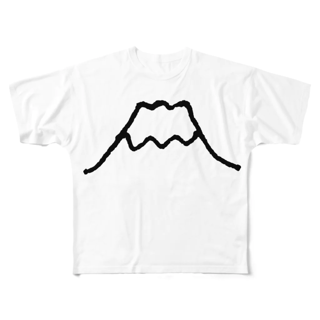 てがきですの屋さんのてがき！ 富士山 フルグラフィックTシャツ