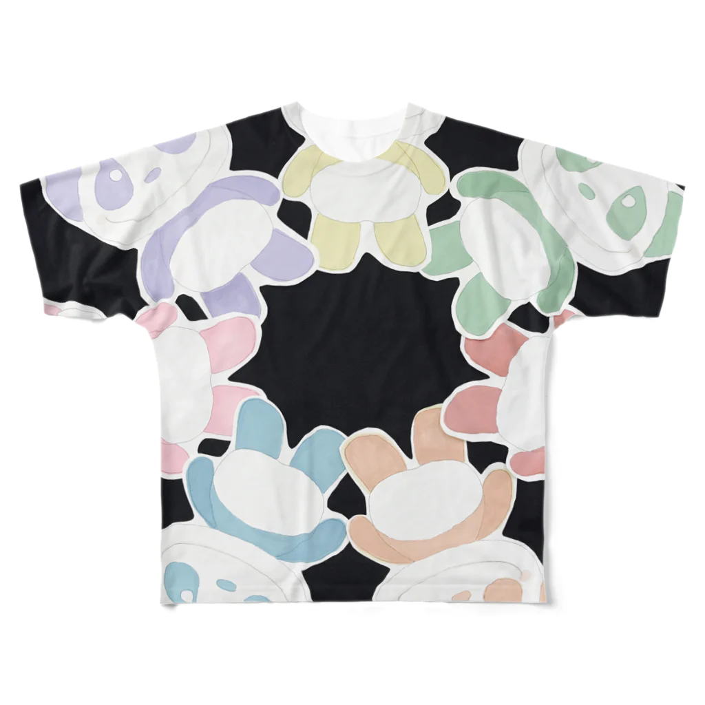 イエローパンダ スマイルのイエローパンダとなかまたち All-Over Print T-Shirt