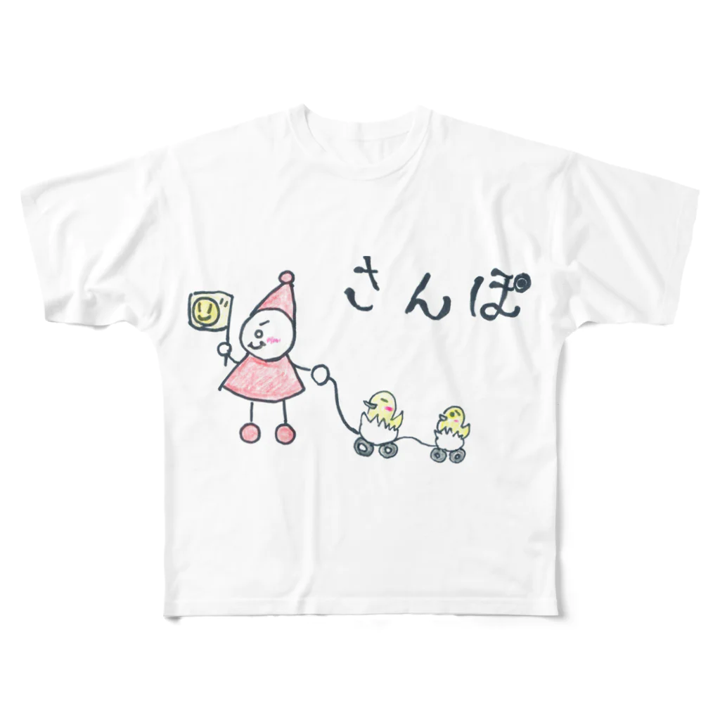 Icco-shopのIcco信者とピヨ子の日常【さんぽ】 All-Over Print T-Shirt