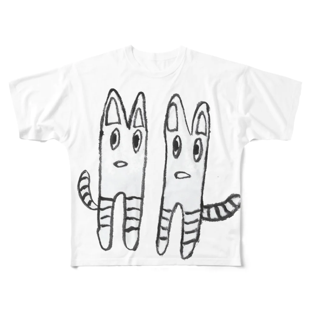 FutaseKuroのねこず フルグラフィックTシャツ