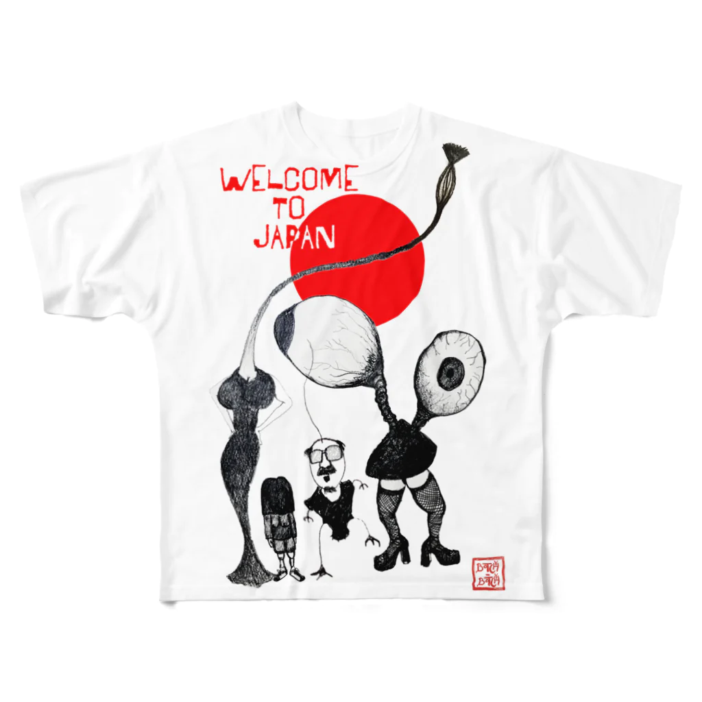 Botchy-Botchy (ボチボチ)のwelcome to Japan All-Over Print T-Shirt