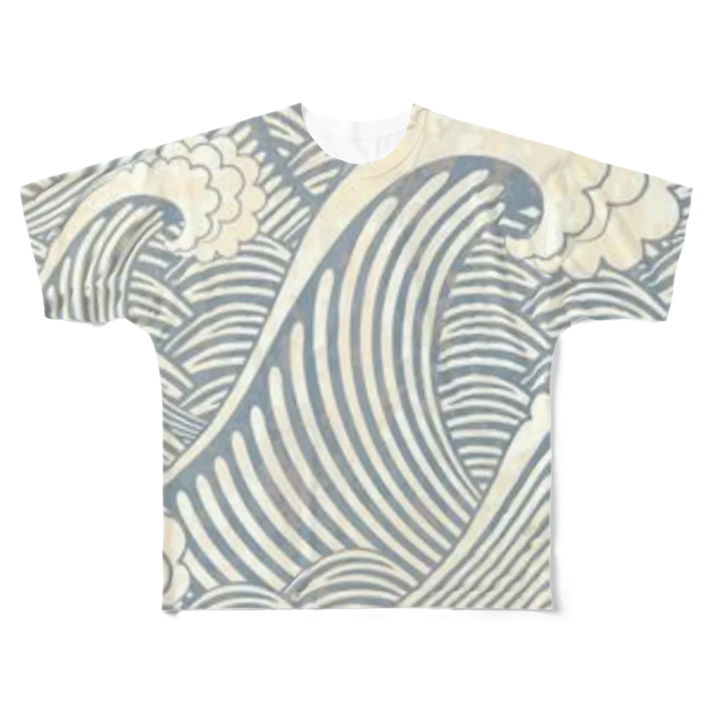 鯔背屋の波紋様 フルグラフィックTシャツ