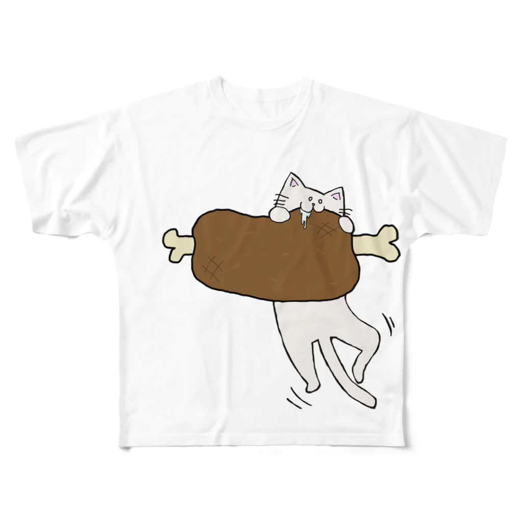 きゃべつばたけのねこは肉食獣 フルグラフィックTシャツ