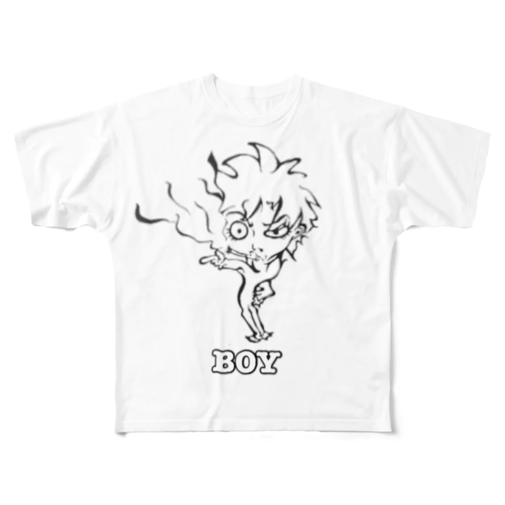 yunmameshopのochameboy フルグラフィックTシャツ