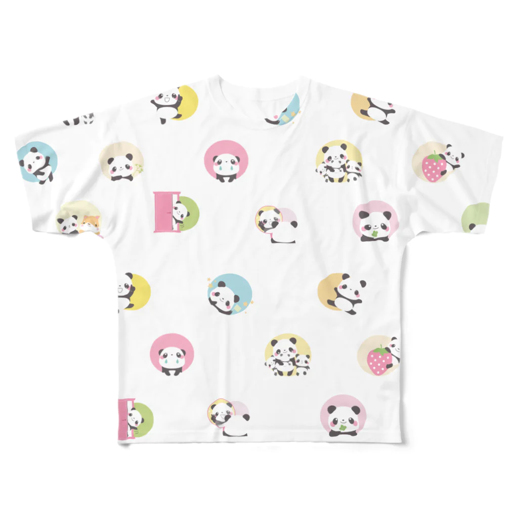 aiart aimiのレトロパンダと柴犬 All-Over Print T-Shirt